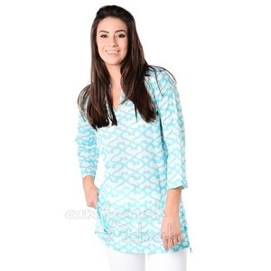 Roberta Roller Rabbit Kurta Turquoise Sz Small NWT